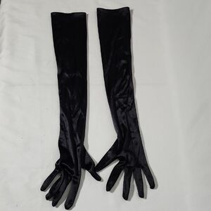 Sophisticated Long Black Evening Gloves